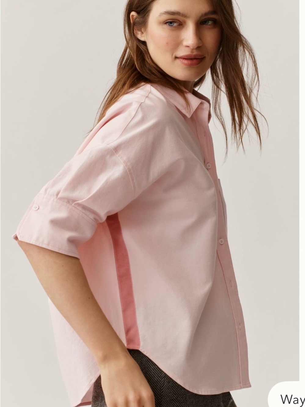Anthropologie Maeve Mabel Boxy Oxford Shirt in Soft Pretty Pink
